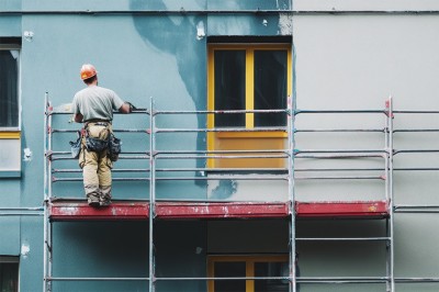 Foto: Baugerüst an Hauswand